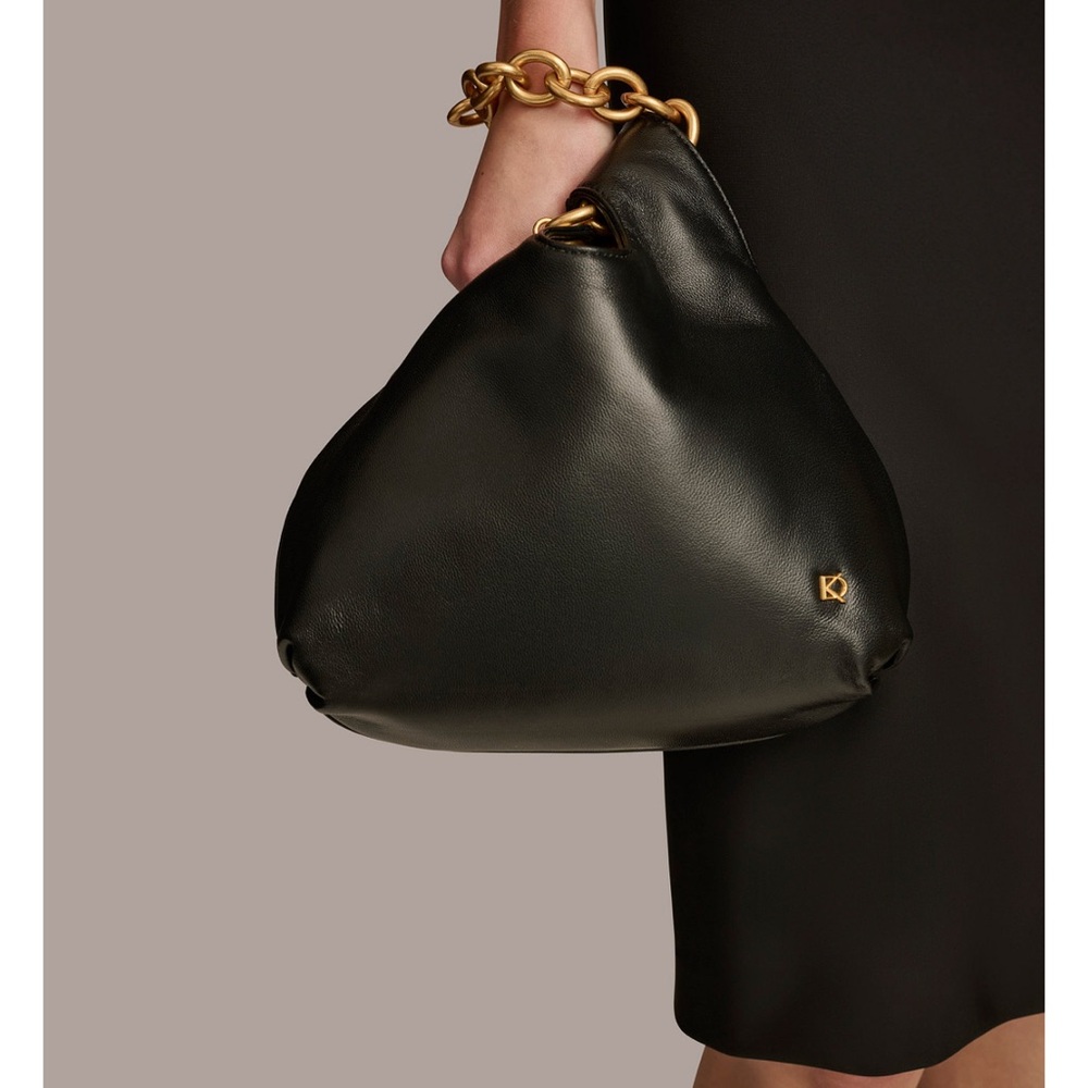 Donna Karan Black Leather Wristlet - Picture 2 of 8